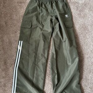 Adidas Khaki Wide Leg Track Pants